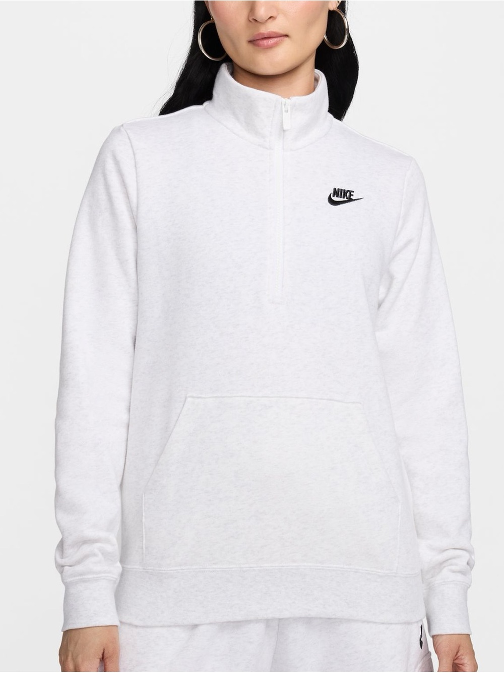 Women's Nike Sportswear Club Fleece Quarter-Zip Sweatshirt White Size Small